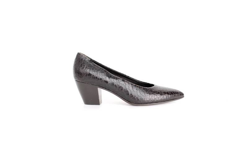 Sz 8 Walter Steiger Archival Craquelure Leder Pumps | Vintage 1990Er Espresso Braune High Heel Schuhe Handgefertigt in Italien 38.5 von VerseauVintage