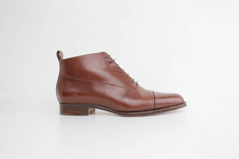 Sz 6, 5 Stephane Kélian Leder Stiefeletten | Vintage Glattleder Braune Schnürstiefel Spitze Toe Schuhe Hergestellt in Frankreich von VerseauVintage