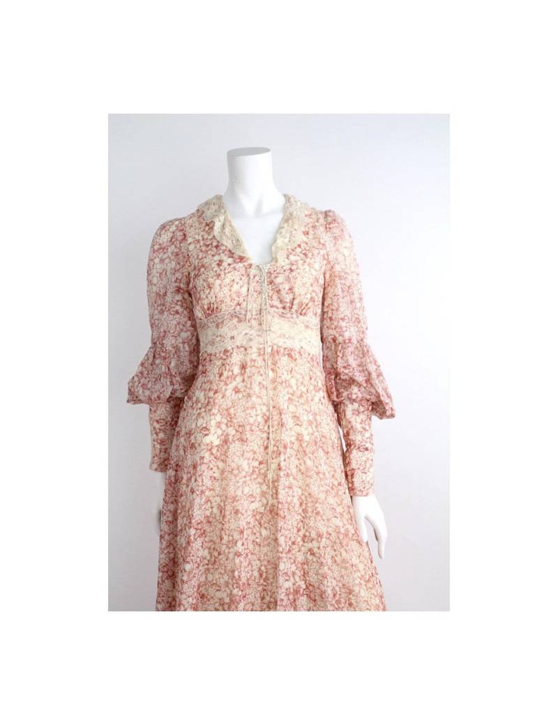 Vintage 1970Er Jahre Kleid Von Gunne Sax | Erstaunliche Spitze Korsett Brautkleid Jessica Mcclintock Sf Langes Mit Hoher Taille von VerseauVintage