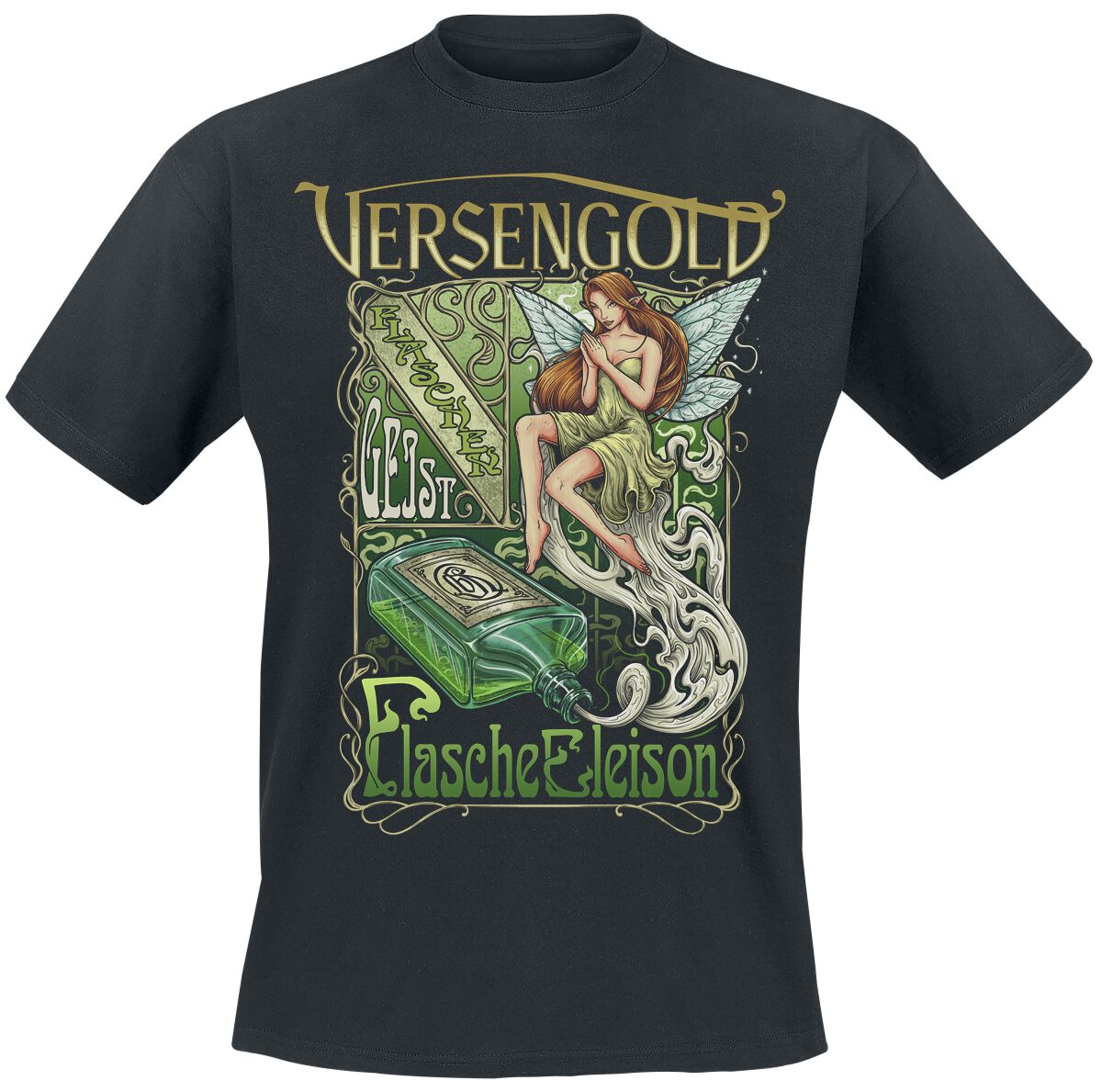Versengold Flaschengeist T-Shirt schwarz in M von Versengold