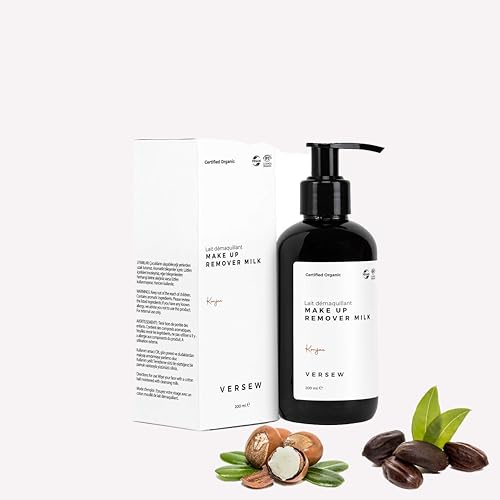Versew Bio Vegan Feuchtigkeitsspendende Gesichtsreinigung, Make-Up Entferner, für die tägliche Anwendung, mit Vitamin E, trockene bis normale Haut (200 ml) von Versew