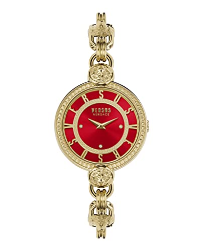 Versus Versace Les Docks Collection Luxuriöse Damen-Armbanduhr, Rot/Ausflug, einfarbig (Getaway Solids), OS, Versus Versace Les Docks von Versus Versace
