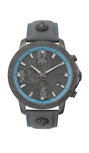 Versus Versace Mens Analog Quarz Uhr mit Leather Armband VSPHJ0420 von Versus