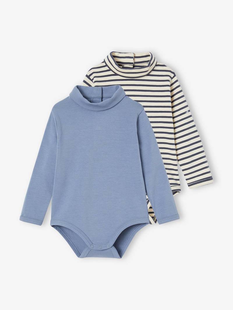 2er-Pack Baby Bodys mit Rollkragen eis von Vertbaudet