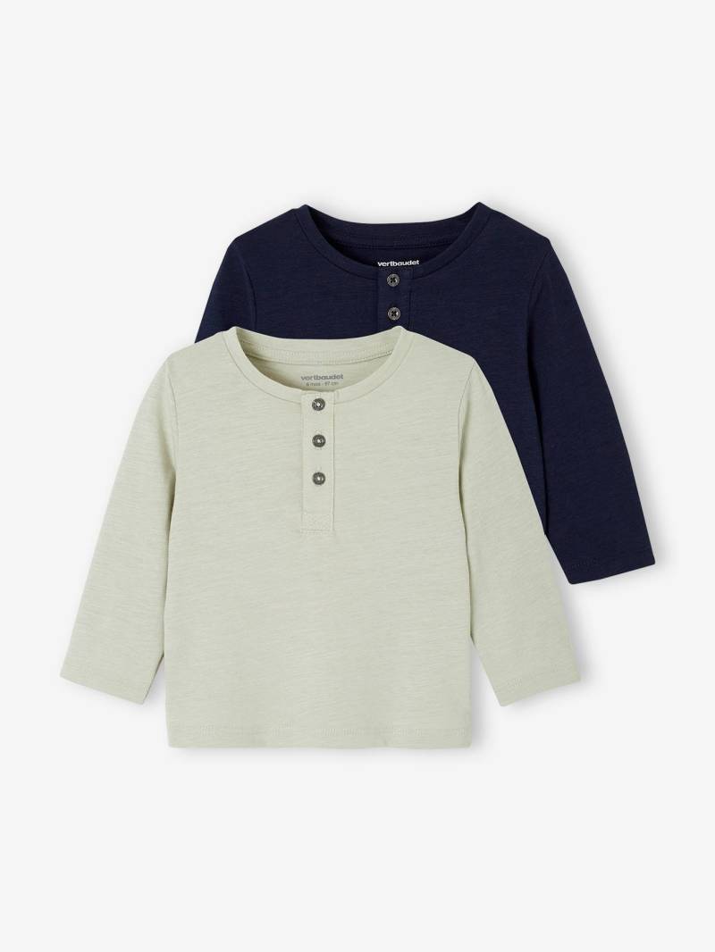 2er-Pack Baby Henleyshirts BASIC von Vertbaudet