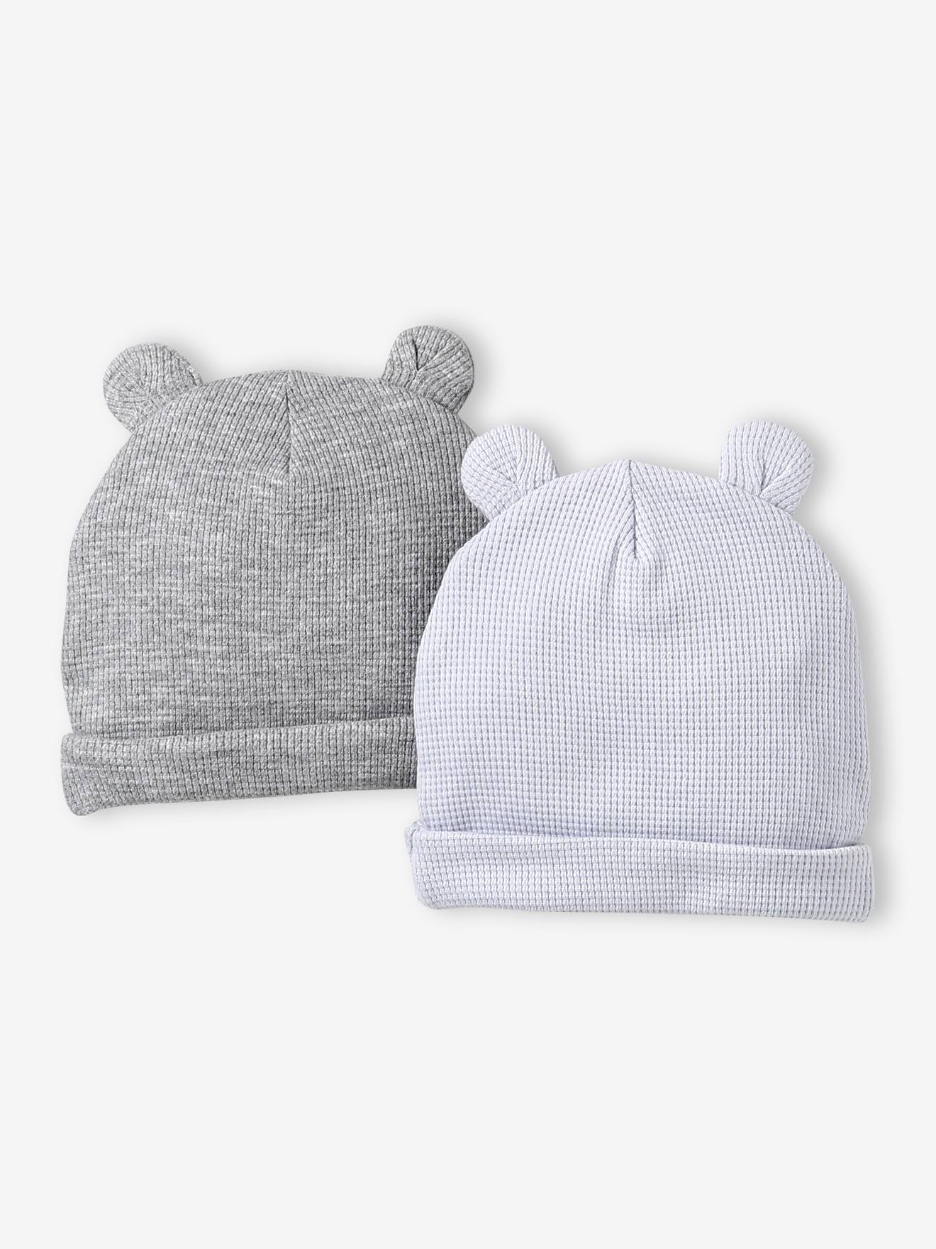 2er-Pack Baby Mützen mit Bärenohren 2er-Pack Baby Mützen mit Bärenohren von Vertbaudet