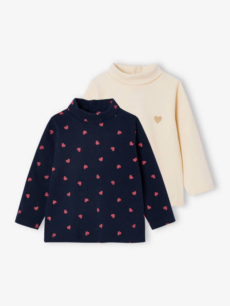 2er-Pack Baby Rollkragenshirts Basics von Vertbaudet