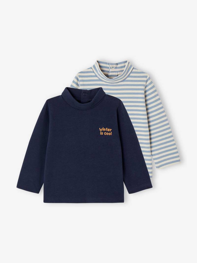2er-Pack Baby Rollkragenshirts Basics von Vertbaudet