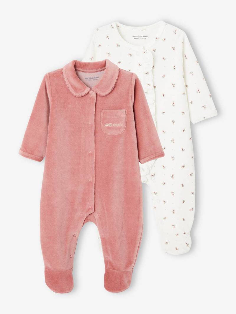 2er-Pack Baby Samt-Strampler von Vertbaudet