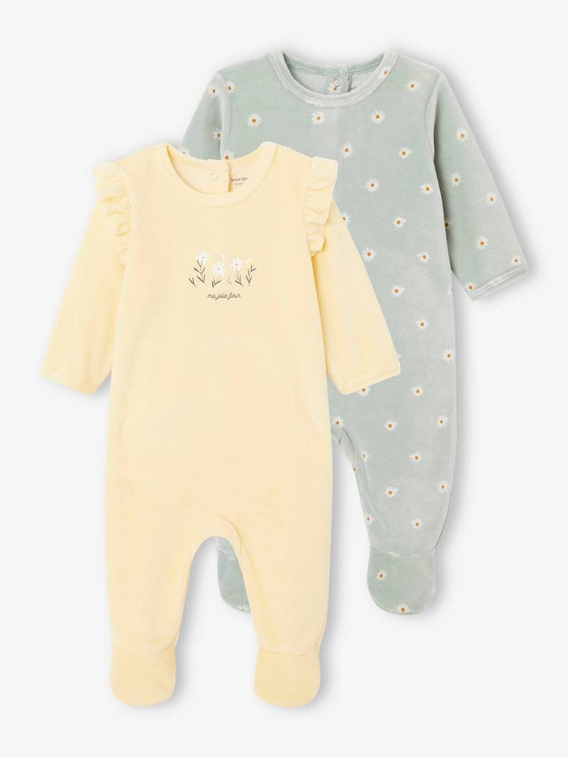 2er-Pack Baby Samt-Strampler von Vertbaudet