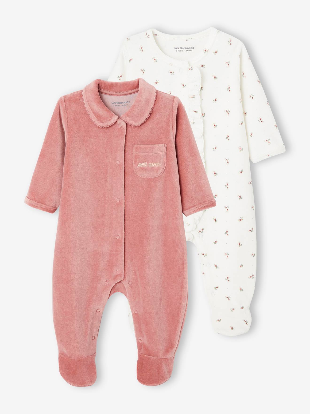 2er-Pack Baby Samt-Strampler 2er-Pack Baby Samt-Strampler von Vertbaudet