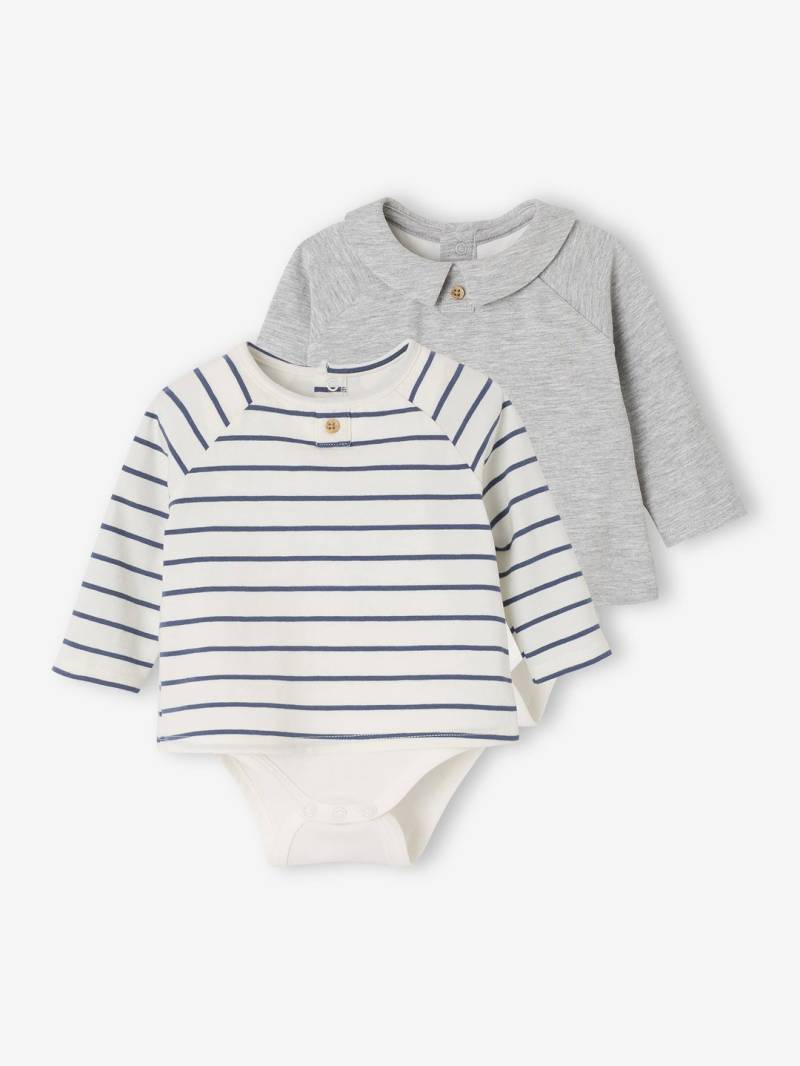 2er-Pack Baby Shirtbodys mit Kragen von Vertbaudet