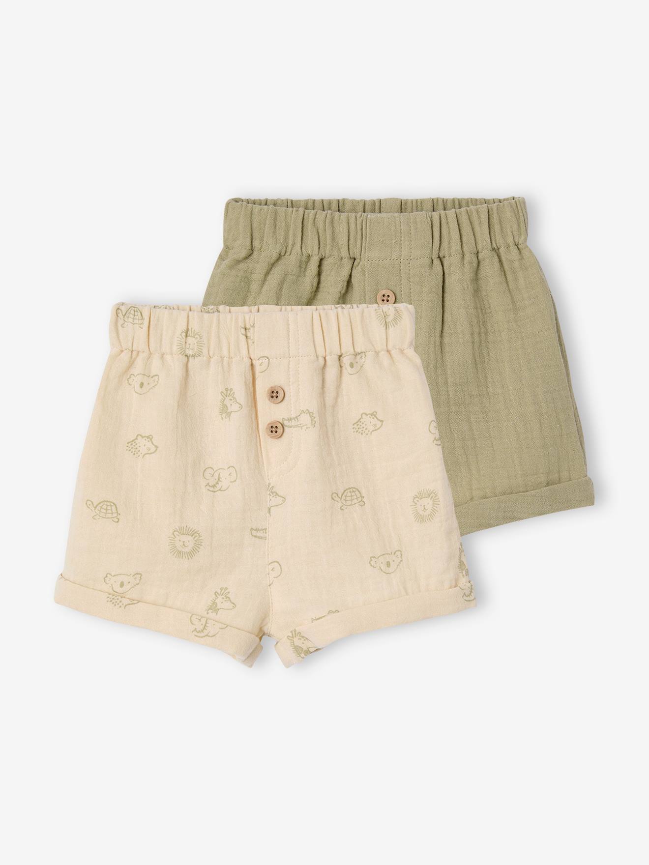 2er-Pack Baby Shorts mit Dschungelmuster 2er-Pack Baby Shorts mit Dschungelmuster von Vertbaudet