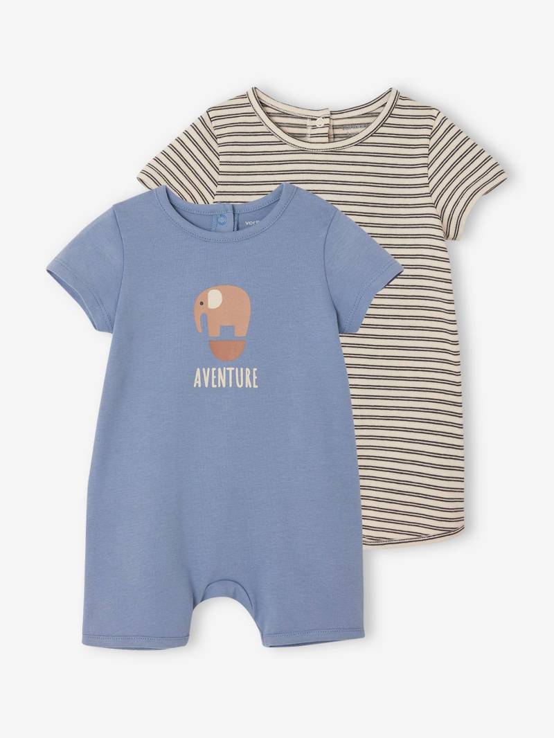 2er-Pack Baby Sommer-Overalls von Vertbaudet