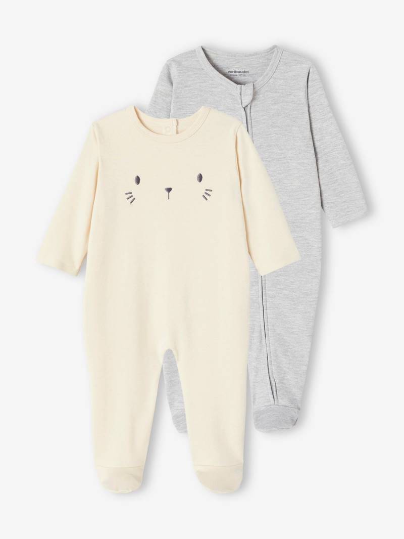 2er-Pack Baby Strampler aus Interlock-Jersey von Vertbaudet