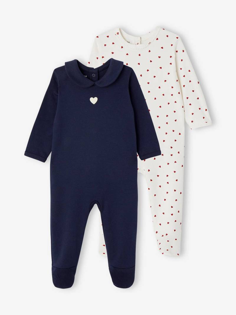 2er-Pack Baby Strampler mit Herzen von Vertbaudet