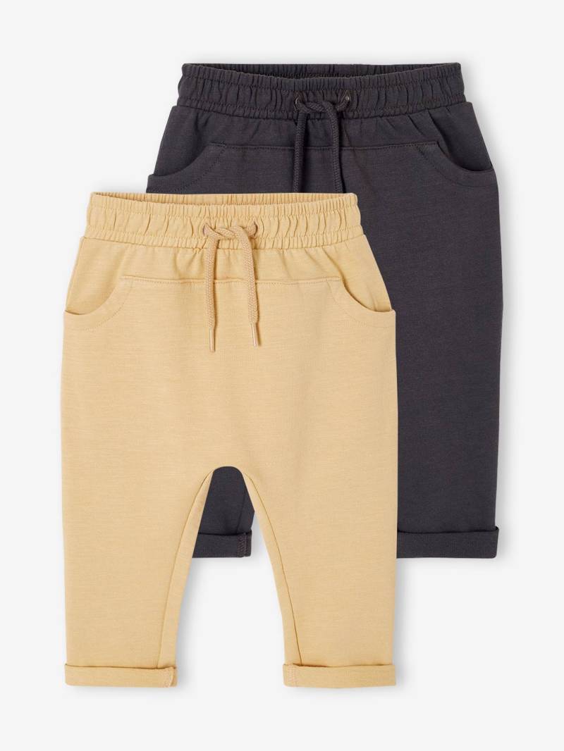 2er-Pack Baby Sweathosen mit Dehnbund Basics cappuccino von Vertbaudet