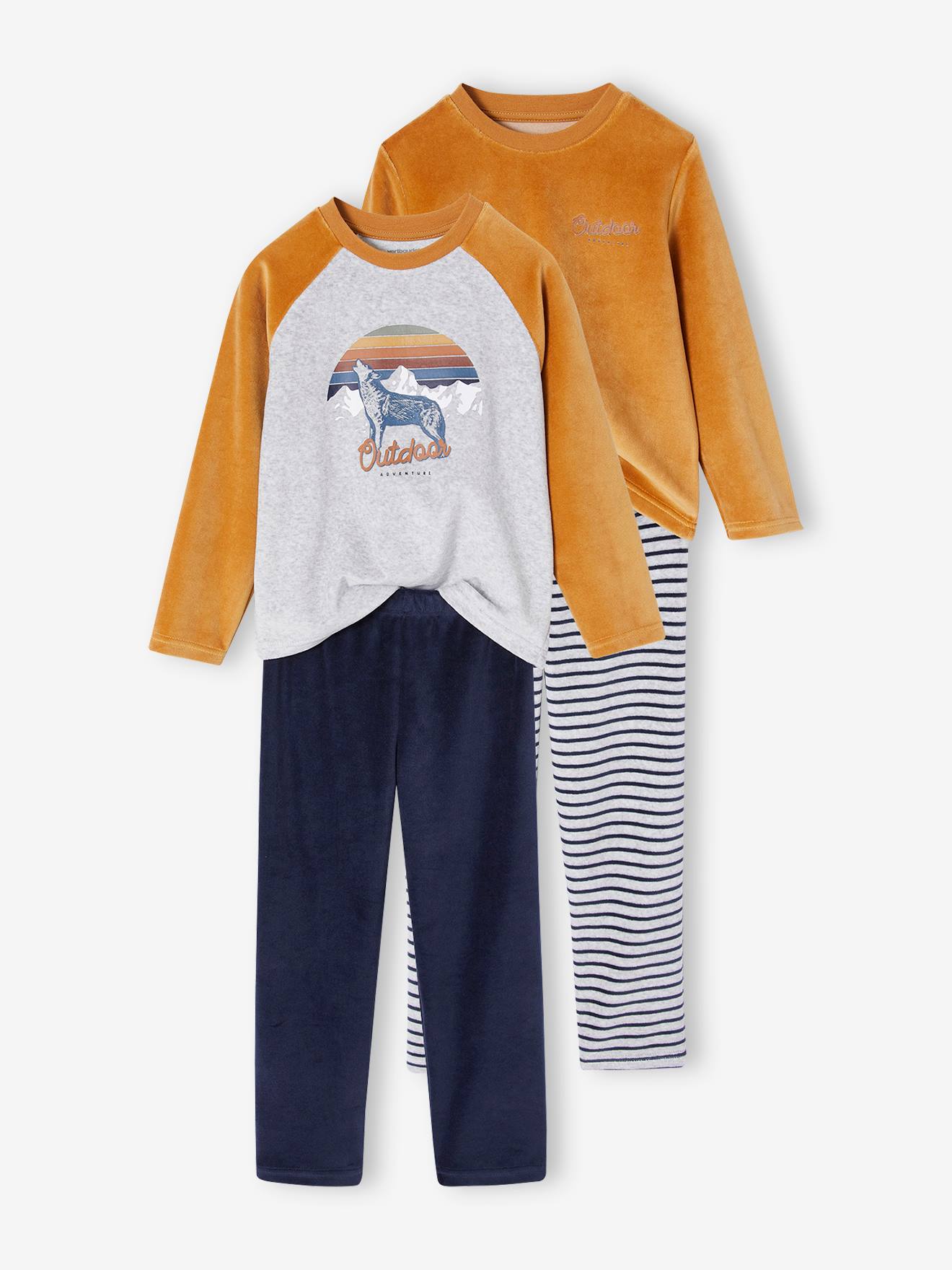 2er-Pack Jungen Samt-Schlafanzüge WOLF 2er-Pack Jungen Samt-Schlafanzüge WOLF von Vertbaudet