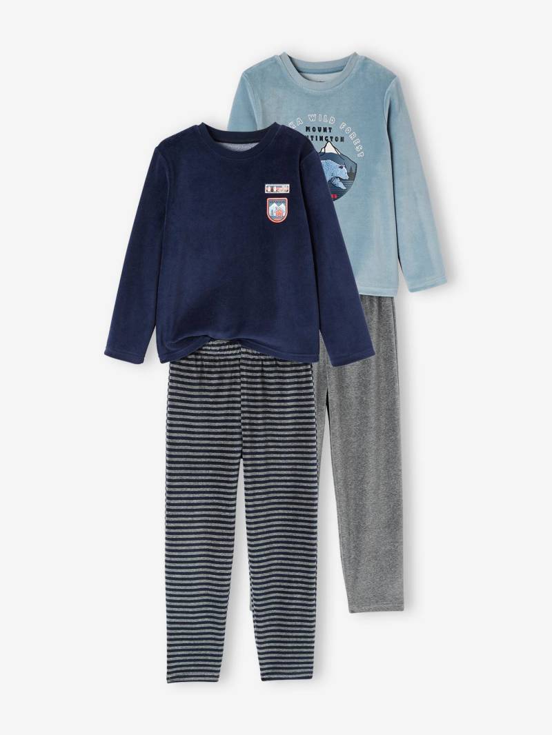 2er-Pack Jungen Samt-Schlafanzüge von Vertbaudet
