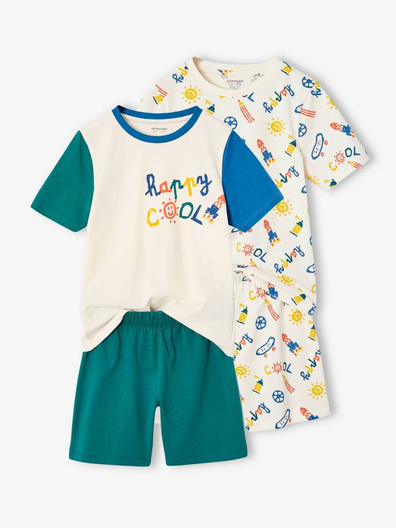2er-Pack Jungen Sommer-Schlafanzüge COOL mit Recycling-Baumwolle von Vertbaudet