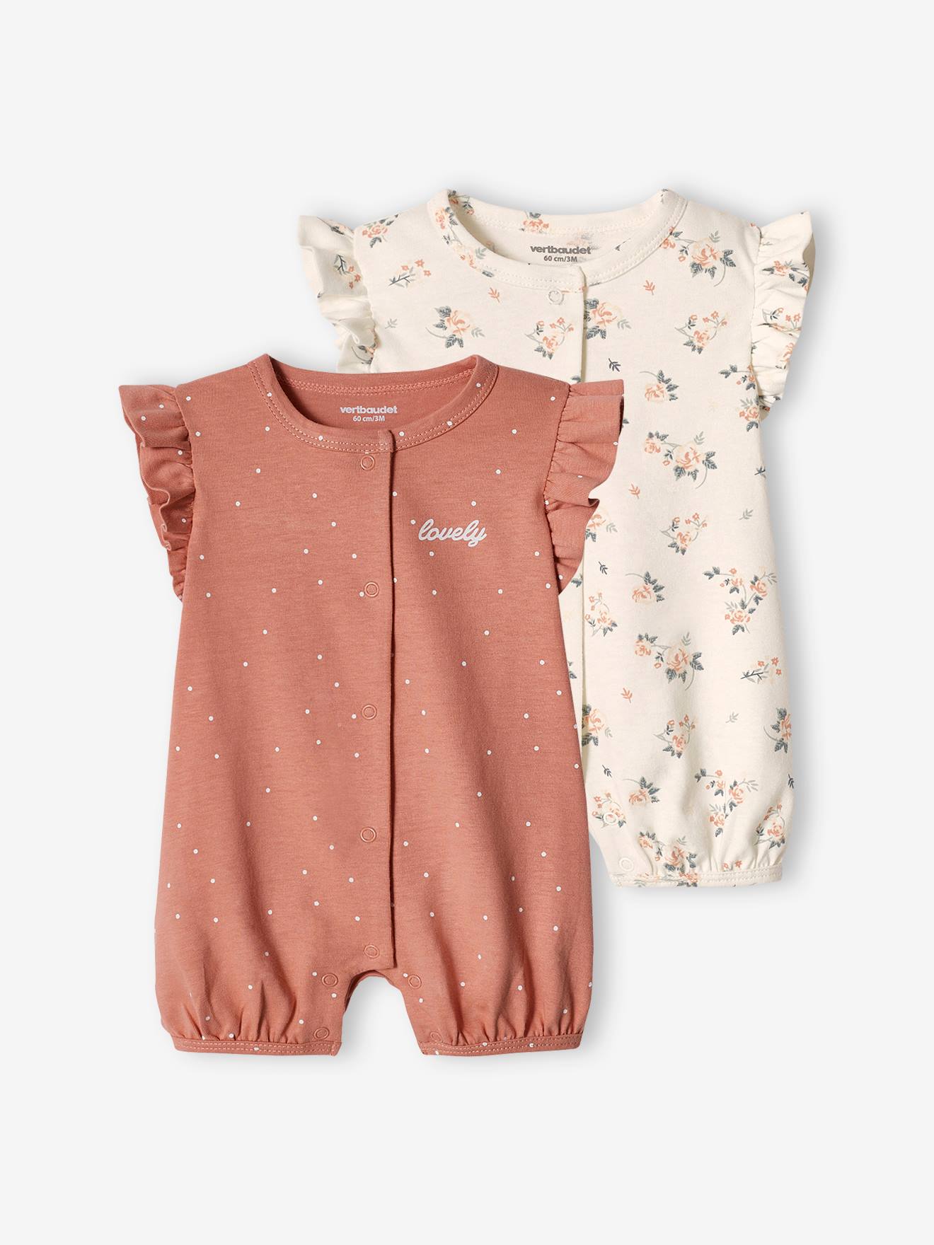 2er-Pack Mädchen Baby Overalls von Vertbaudet
