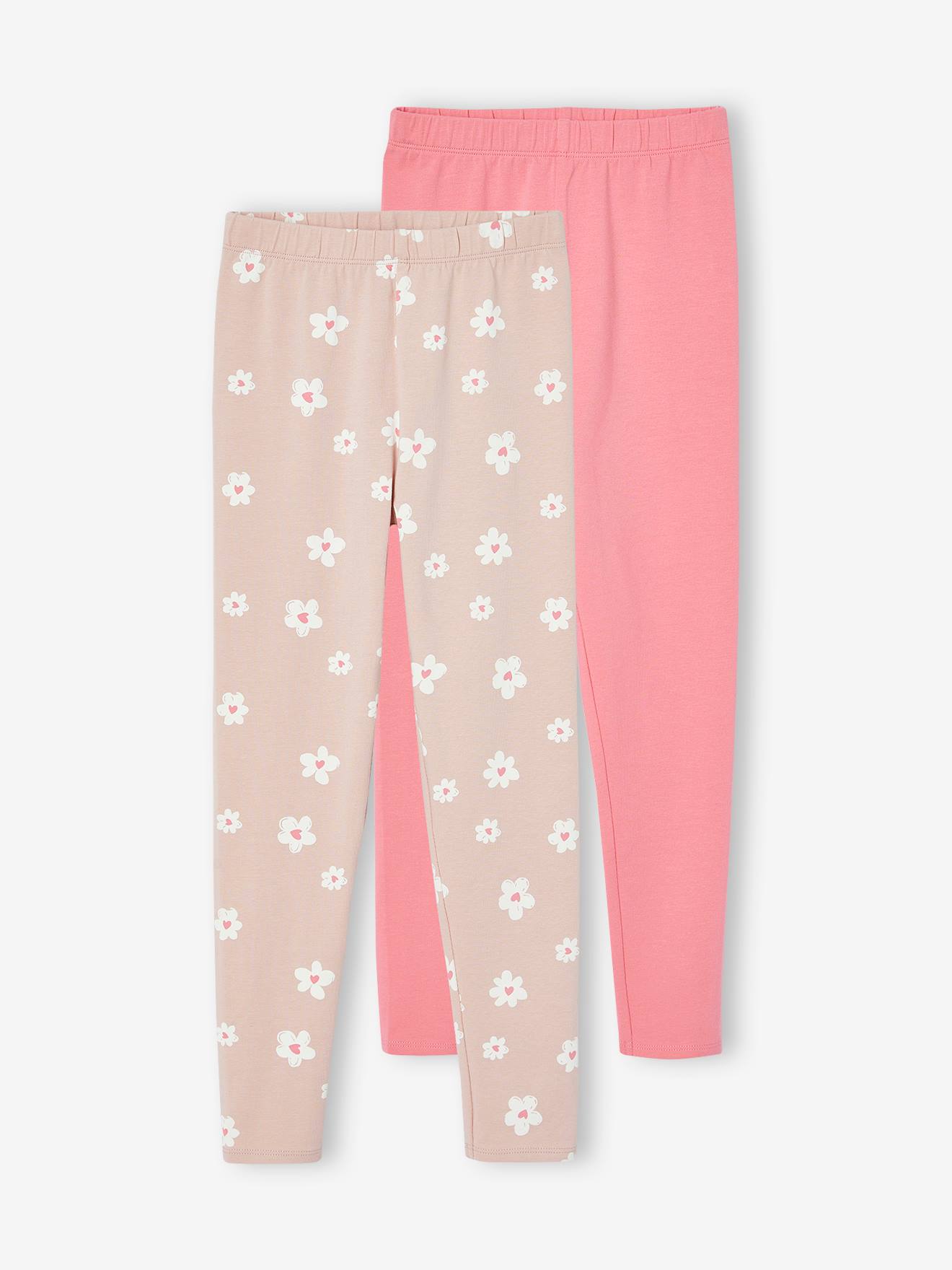 2er-Pack Mädchen Leggings BASIC pudrig von Vertbaudet