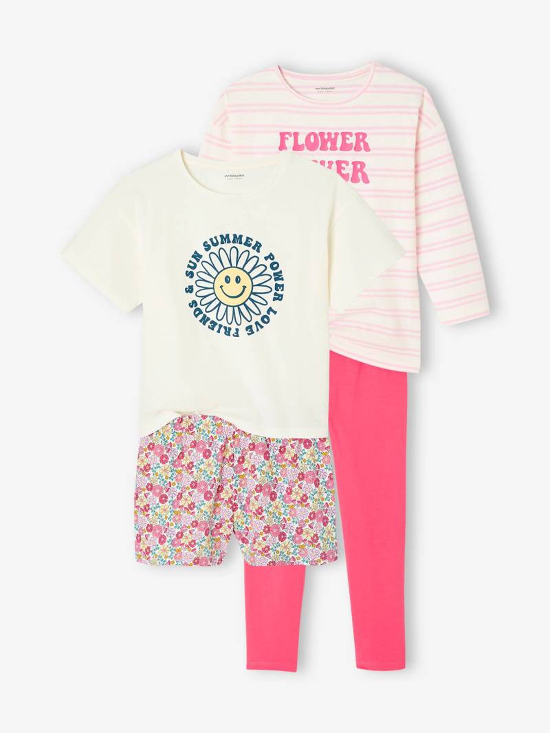2er-Pack Mädchen Schlafanzüge FLOWER POWER mit Recycling-Baumwolle von Vertbaudet