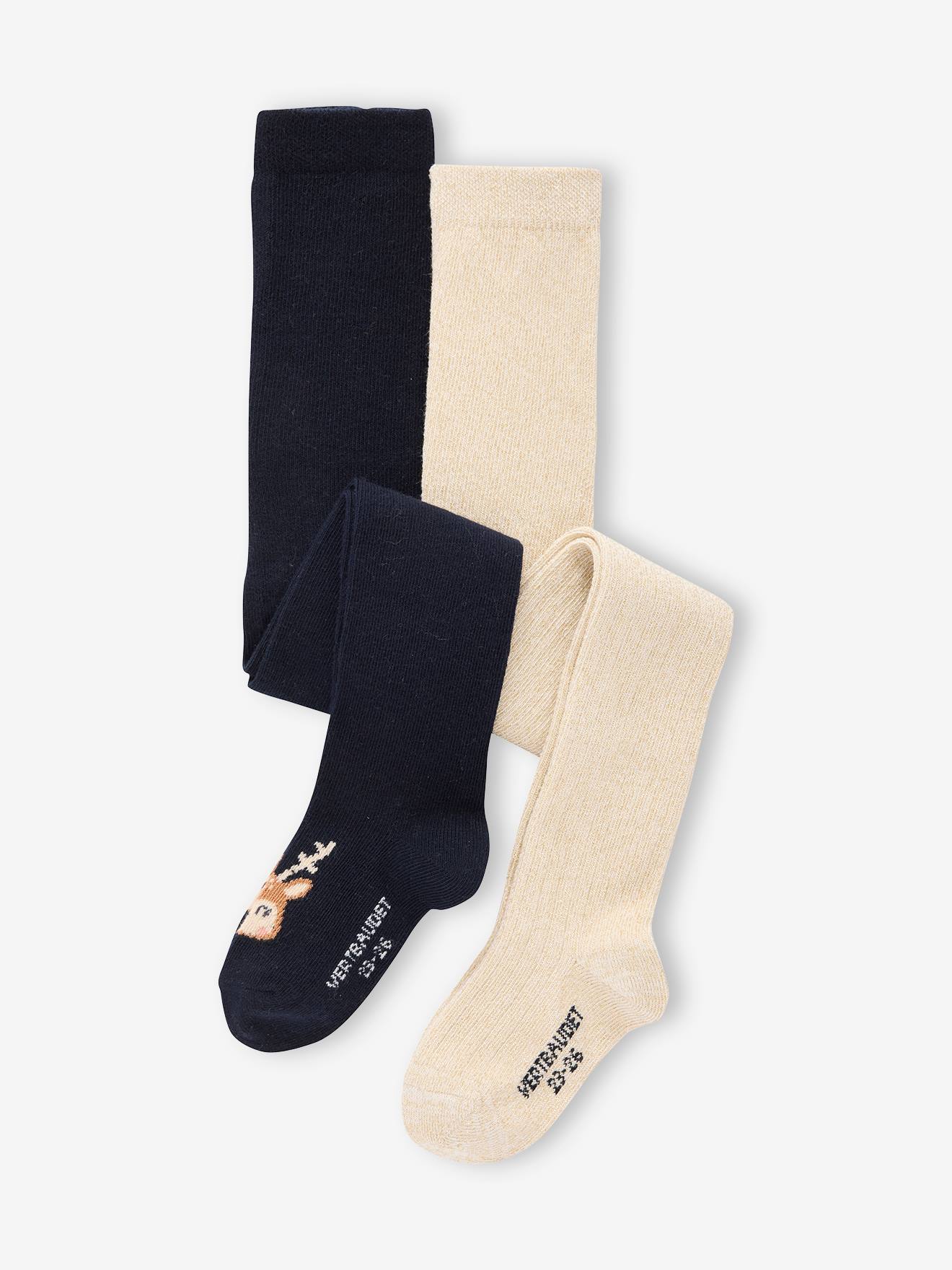 2er-Pack Weihnachts-Strumpfhosen Baby Mädchen von Vertbaudet