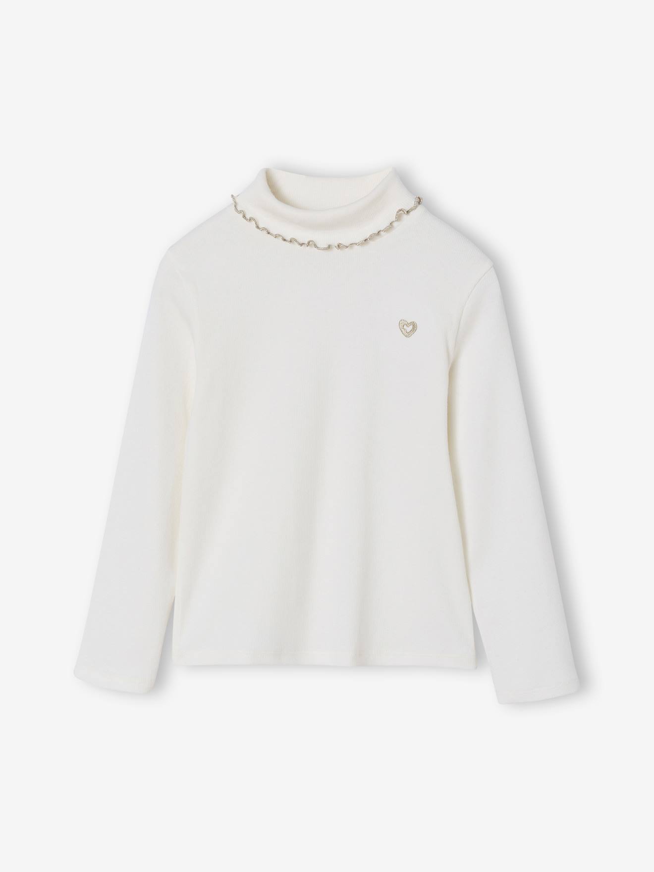 2er-Pack gerippte Mädchen Langarmshirts mit Stehkragen BASIC von Vertbaudet