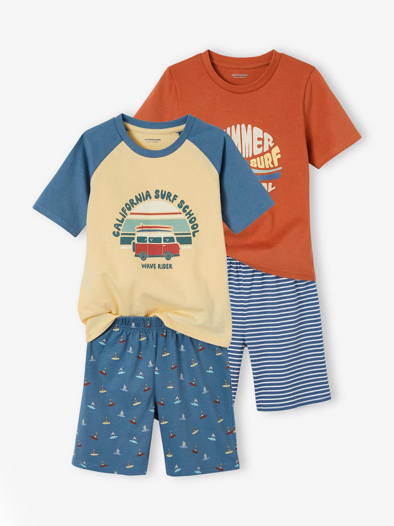 2er-Pack kurze Jungen Schlafanzüge SUMMER SURF von Vertbaudet