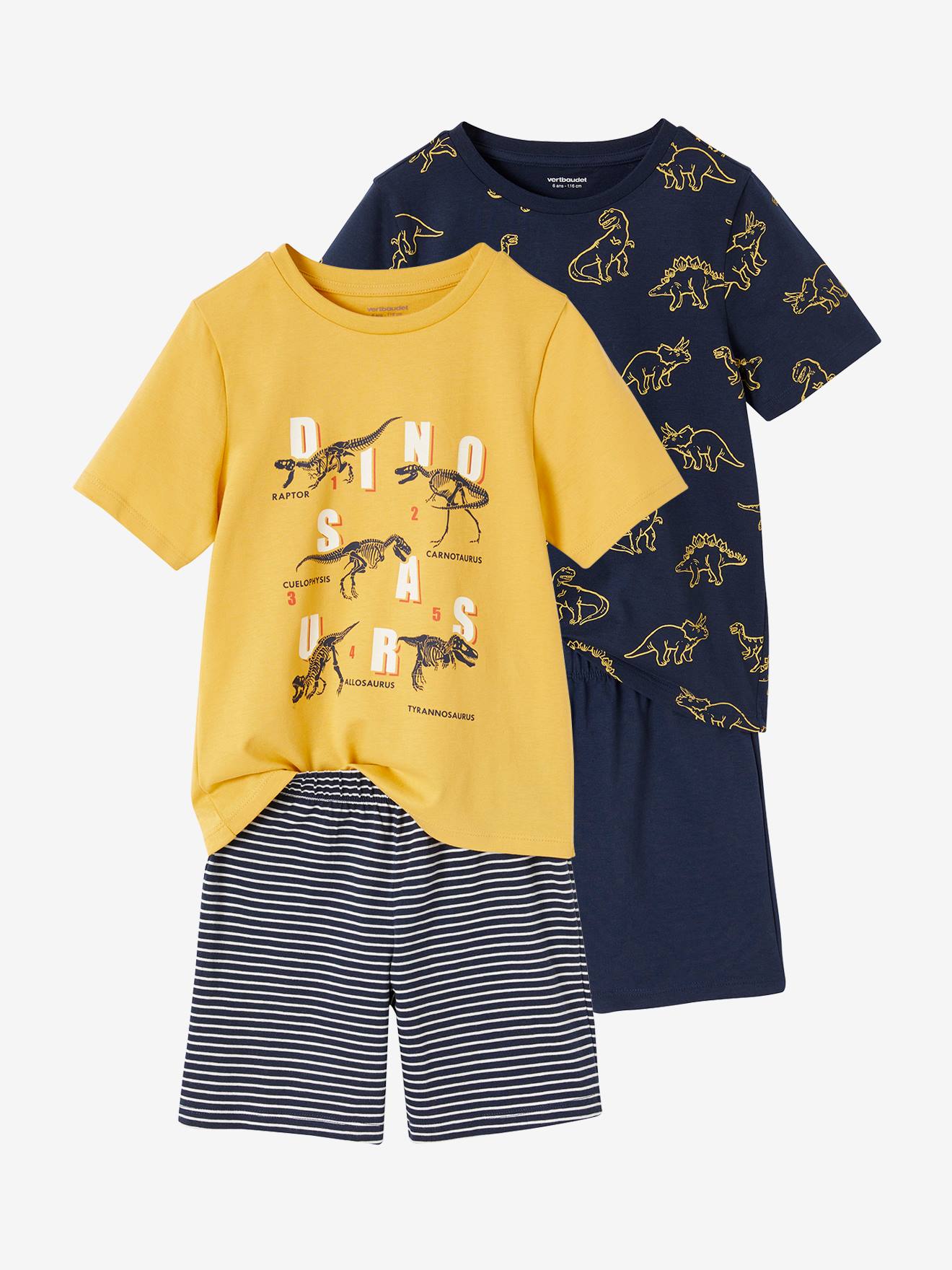 2er-Pack kurze Jungen Schlafanzüge mit Dinos von Vertbaudet