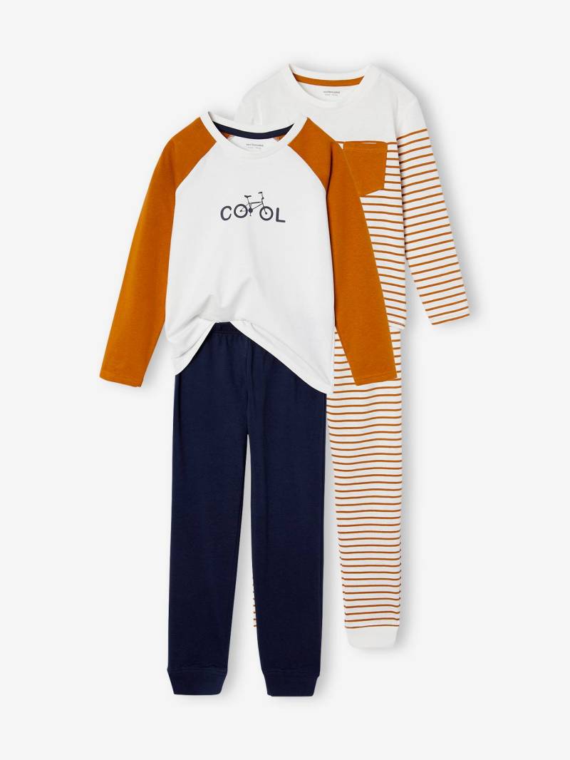 2er-Pack lange Jungen Schlafanzüge mit Cool-Schriftzug von Vertbaudet