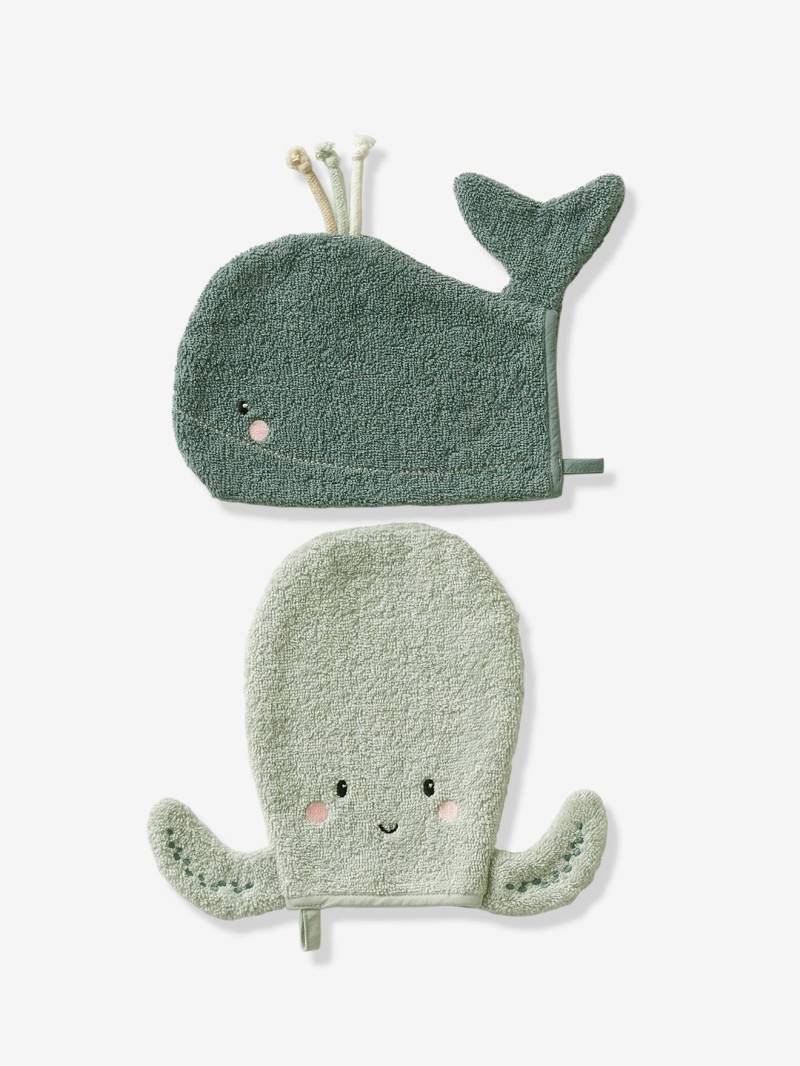 2er-Set Baby Waschhandschuhe OZEAN von Vertbaudet