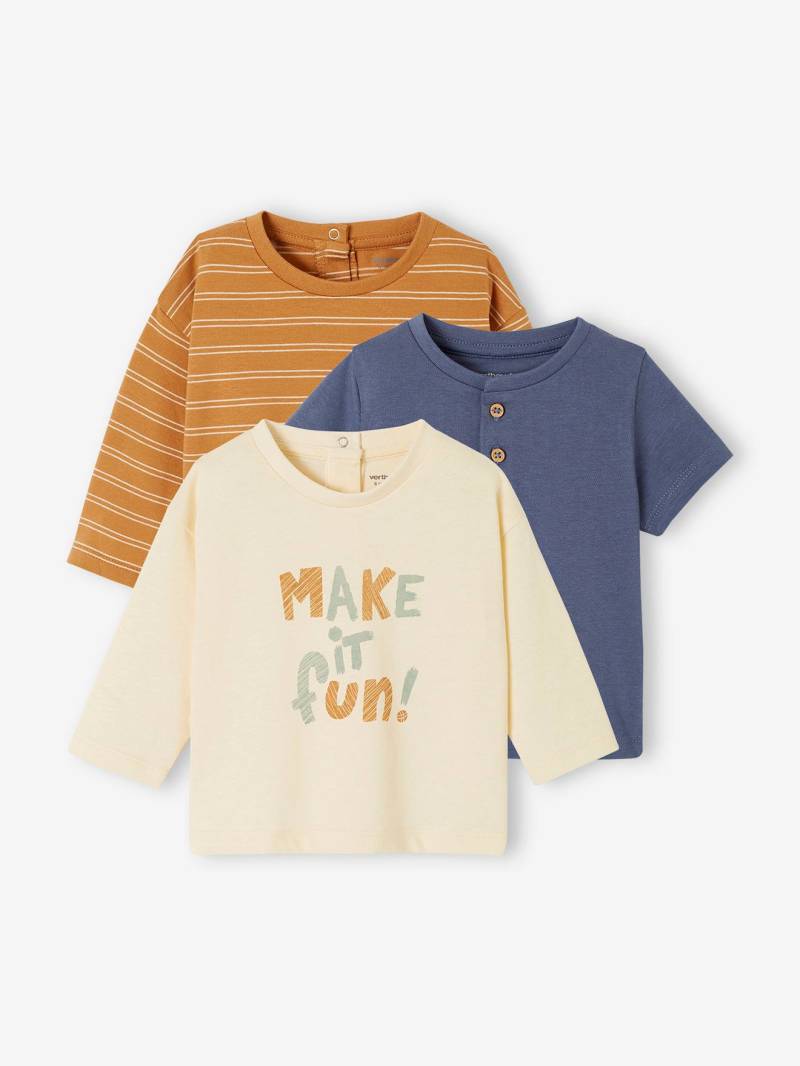 3er-Pack Baby Shirts: Langarm & Kurzarm BASIC von Vertbaudet