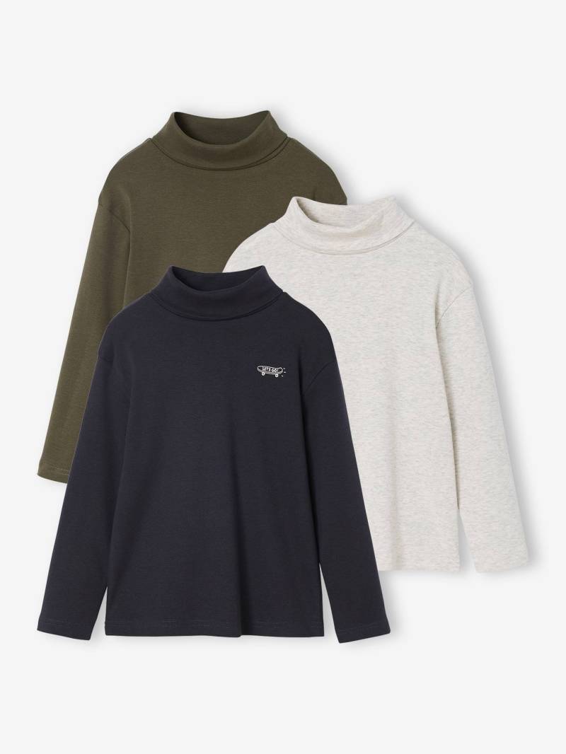 3er-Pack Jungen Rollkragenshirts BASIC von Vertbaudet