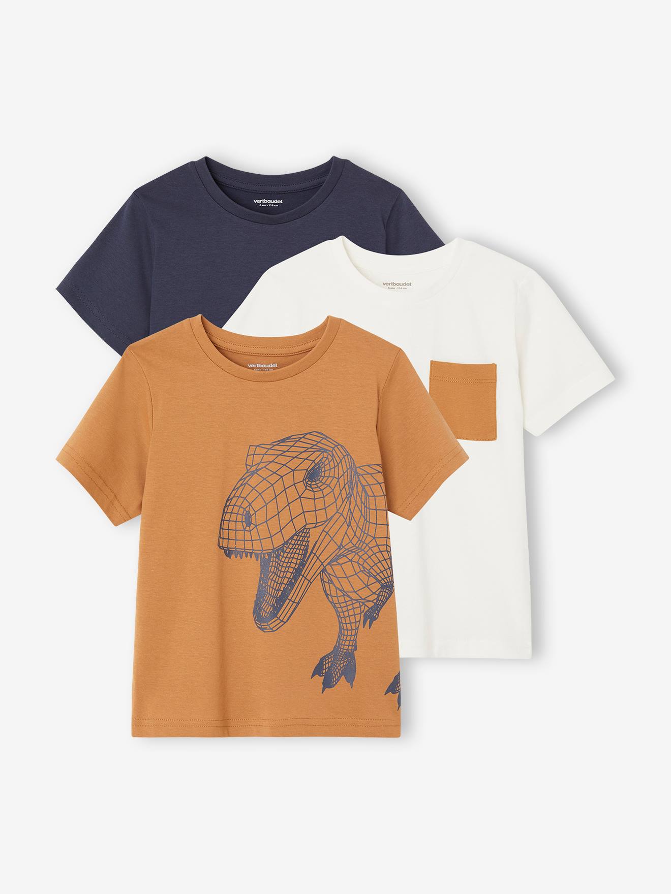 3er-Pack Jungen T-Shirts BASIC Oeko-Tex von Vertbaudet