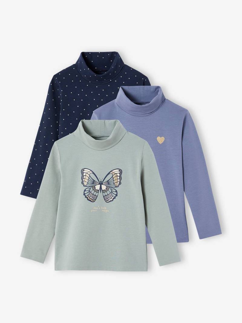 3er-Pack Mädchen Rollkragenshirts BASIC von Vertbaudet