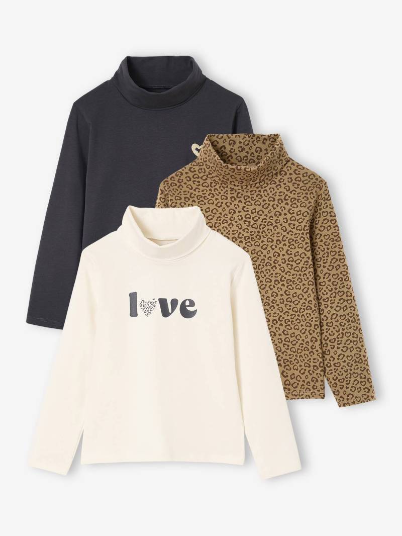 3er-Pack Mädchen Rollkragenshirts BASIC von Vertbaudet