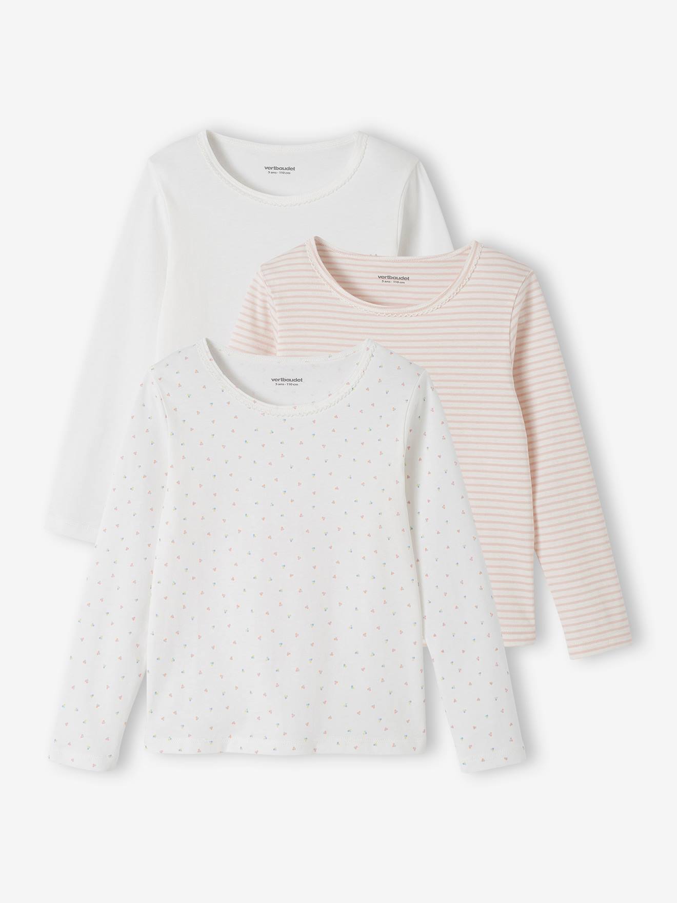 3er-Pack Mädchen Shirts BASIC von Vertbaudet