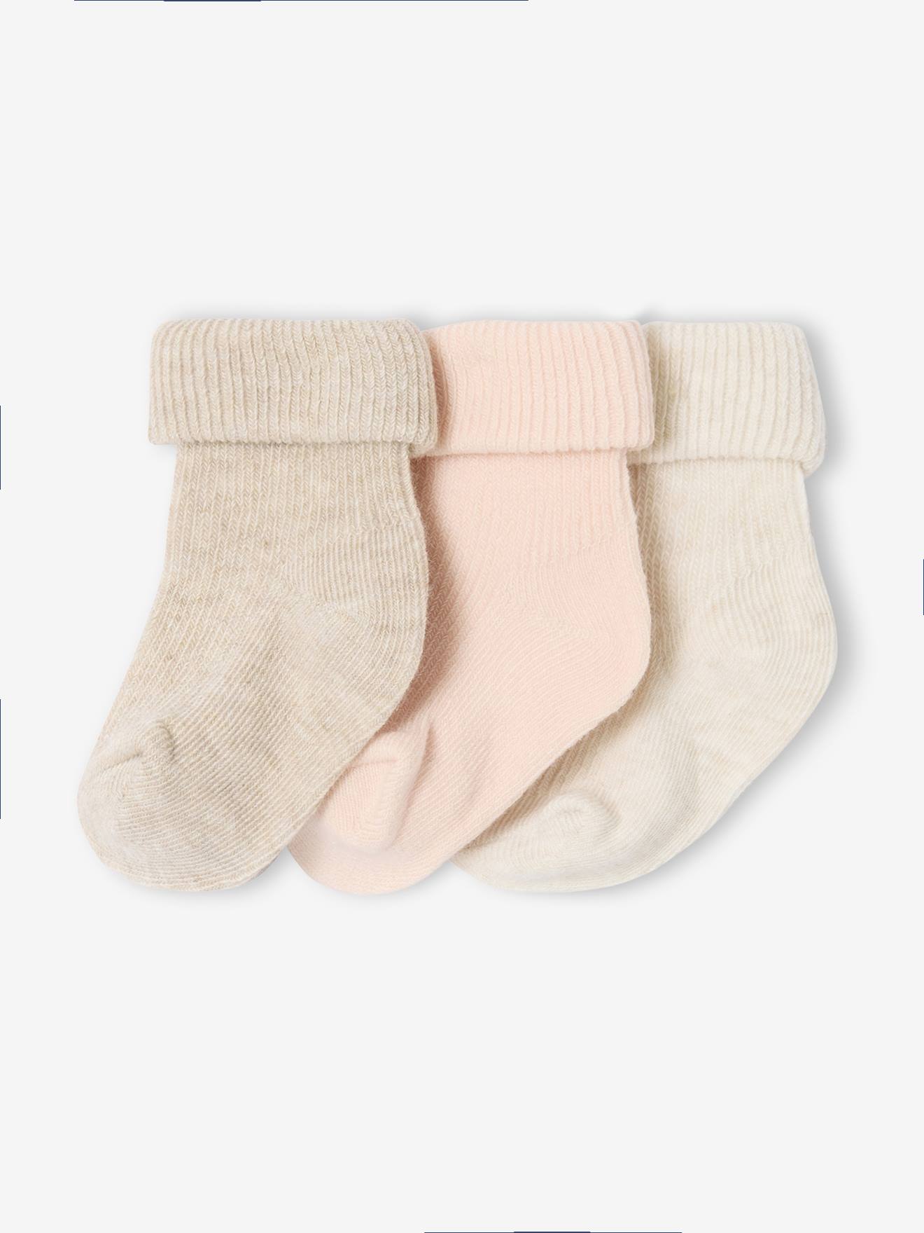 3er-Pack Socken uni mit Umschlag von Vertbaudet