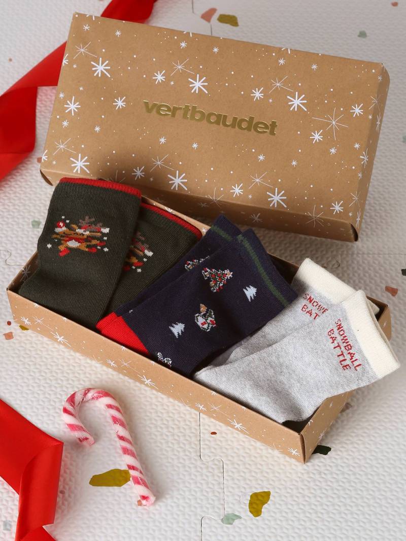 3er-Pack Weihnachts-Socken für Kinder von Vertbaudet