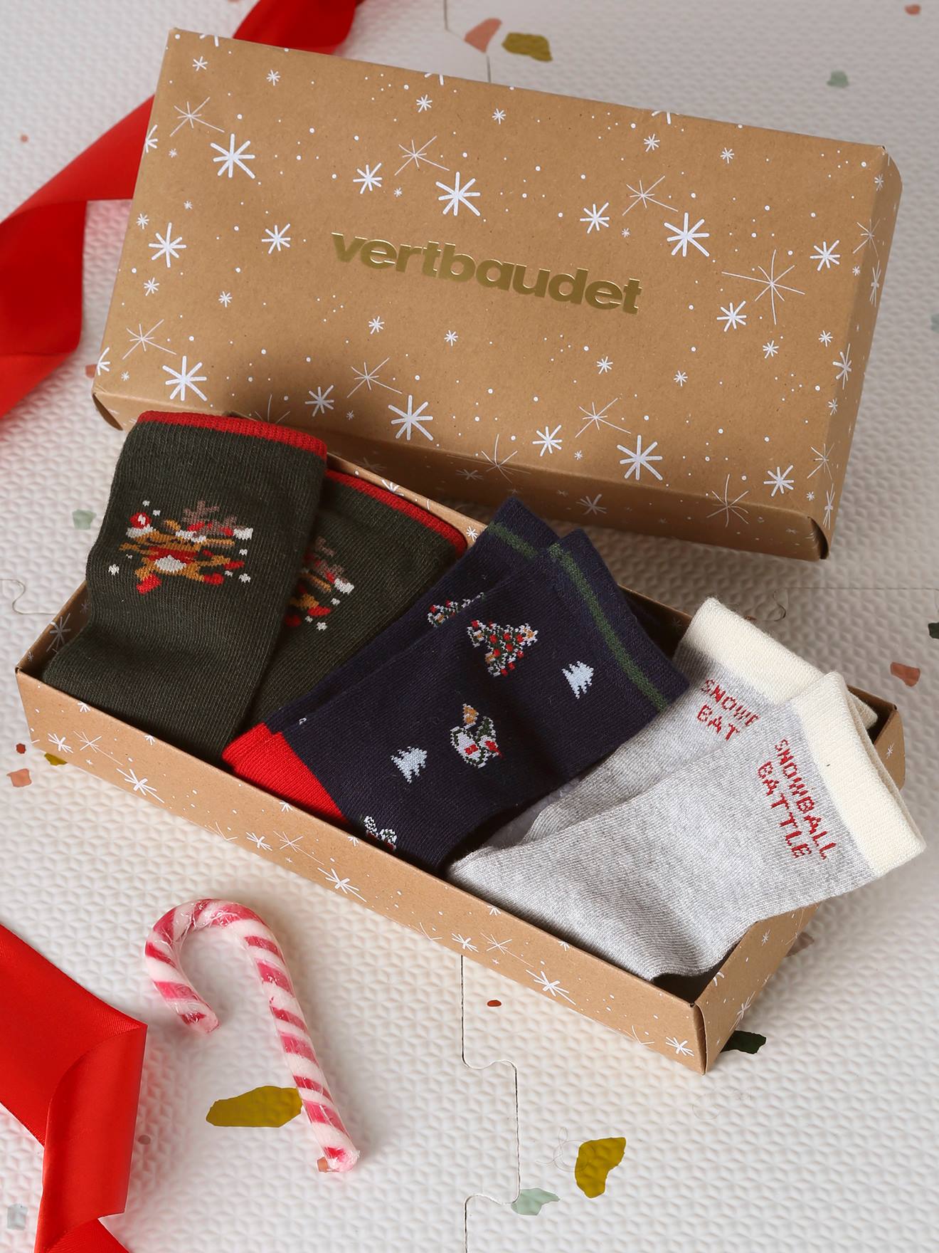 3er-Pack Weihnachts-Socken für Kinder von Vertbaudet