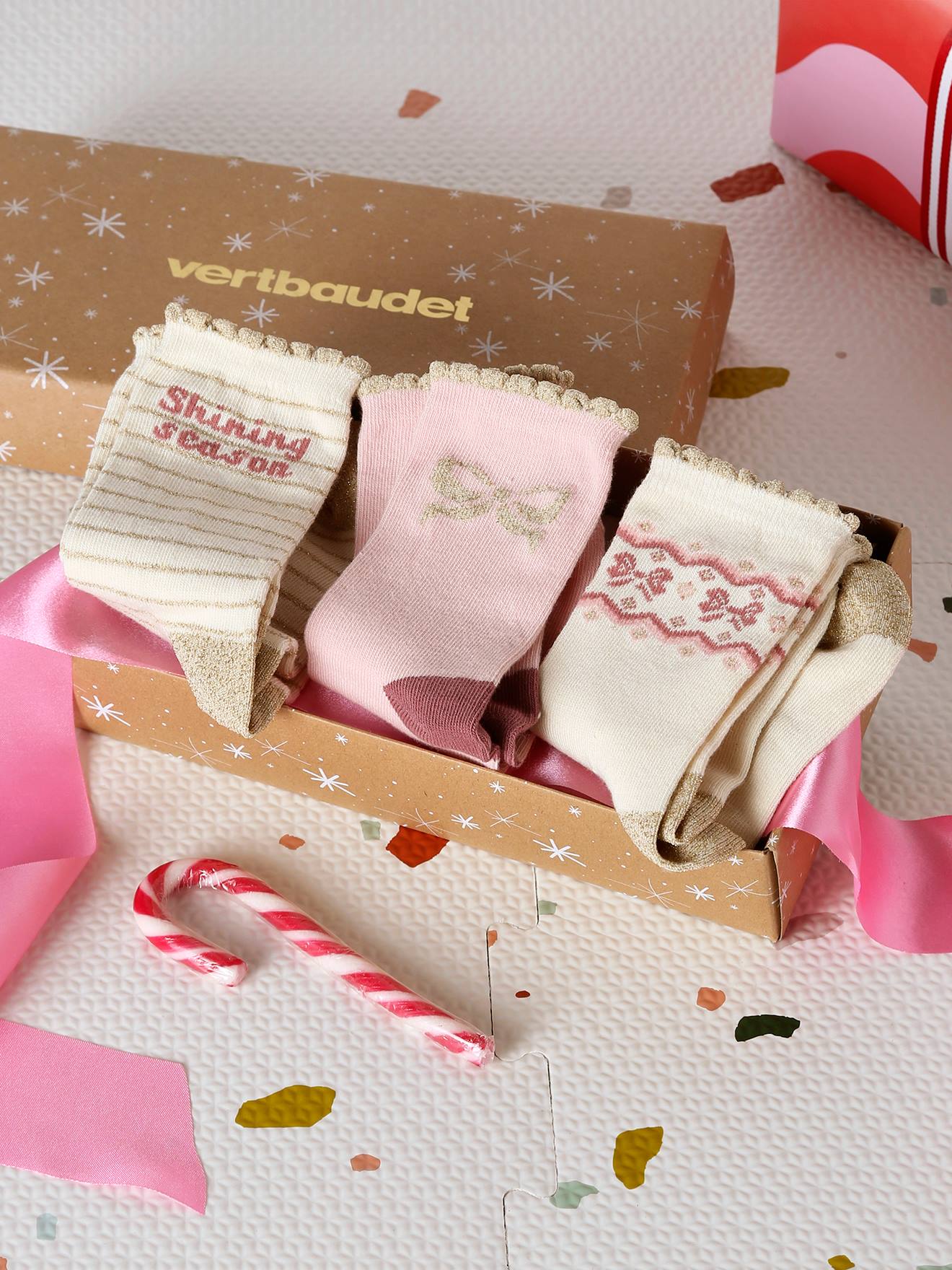 3er-Pack Weihnachts-Socken in Geschenkbox von Vertbaudet