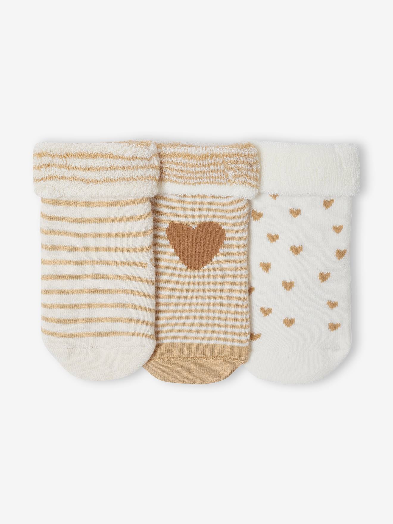 3er-Pack dicke Socken HERZEN mit Umschlag von Vertbaudet