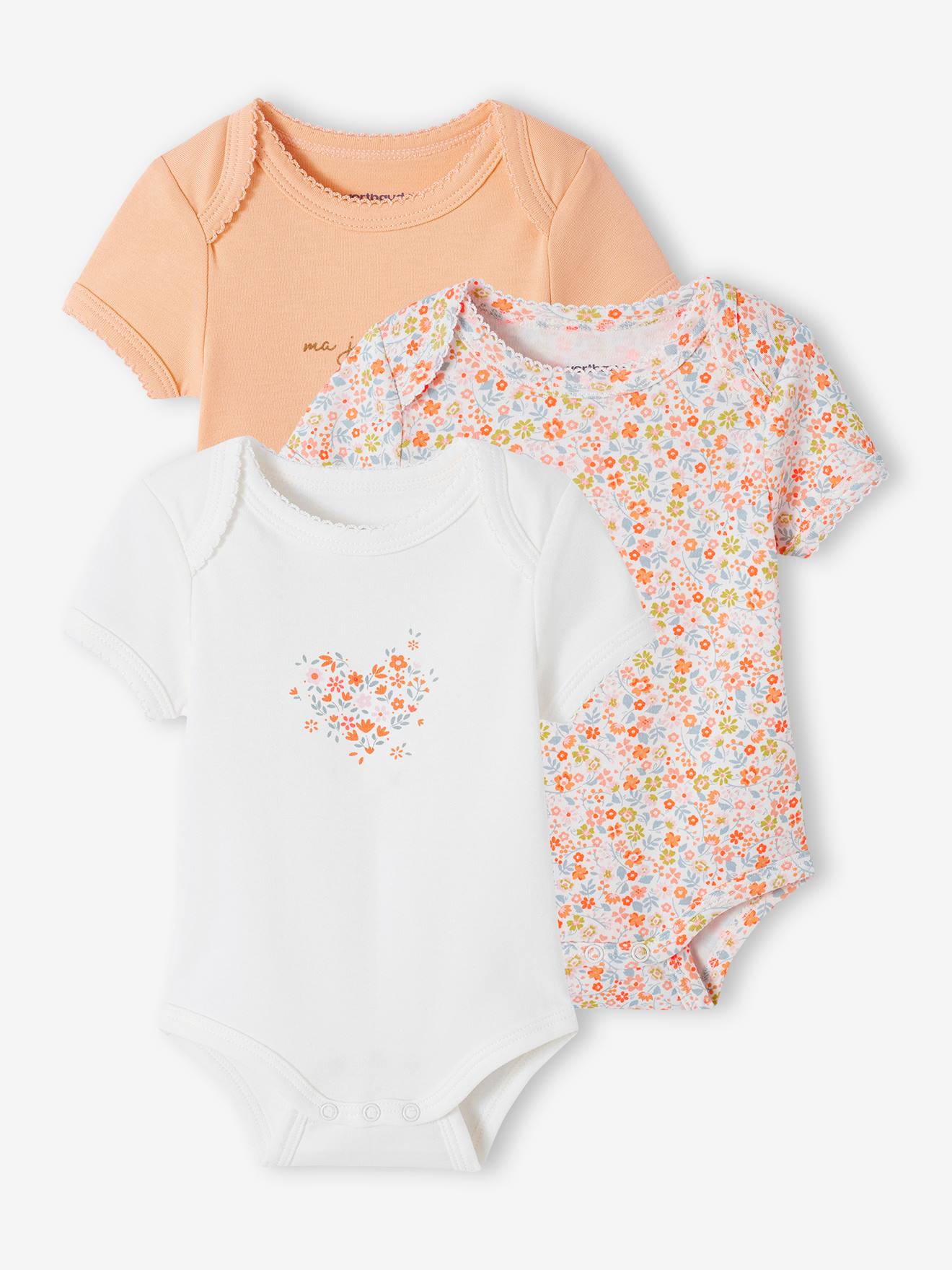 3er-Pack mitwachsende Baby Schlupfbodys 3er-Pack mitwachsende Baby Schlupfbodys von Vertbaudet