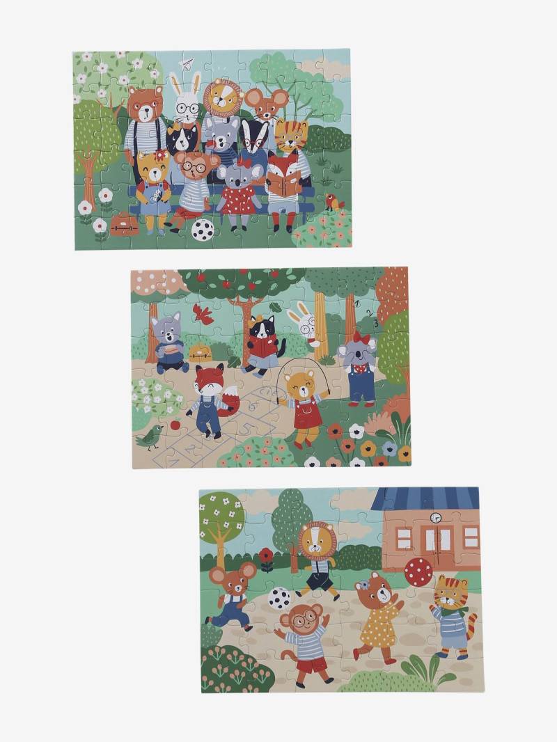 3er-Set Kinder Puzzles HAPPY ANIMALS von Vertbaudet