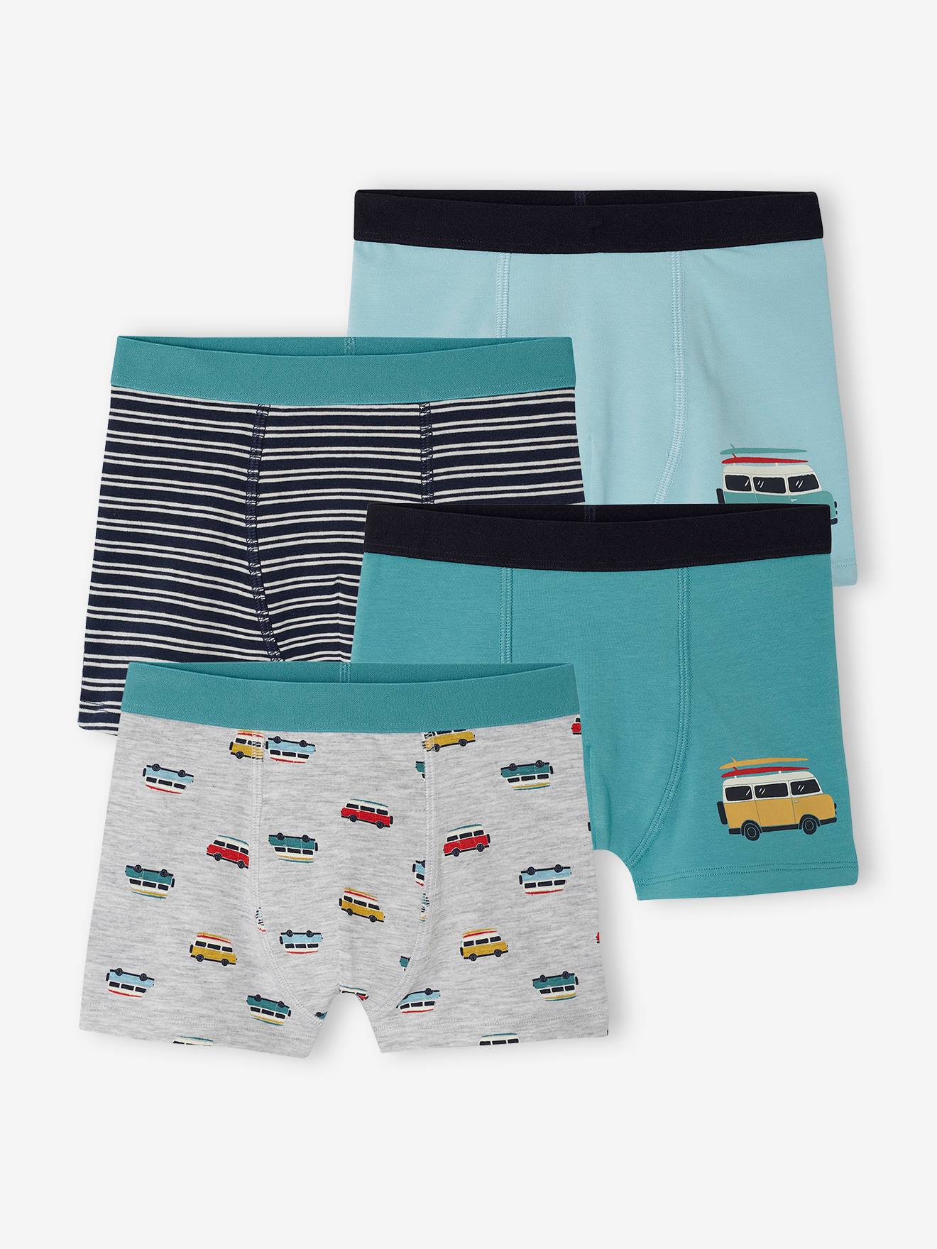 4er-Pack Jungen Boxershorts mit Bio-Baumwolle von Vertbaudet