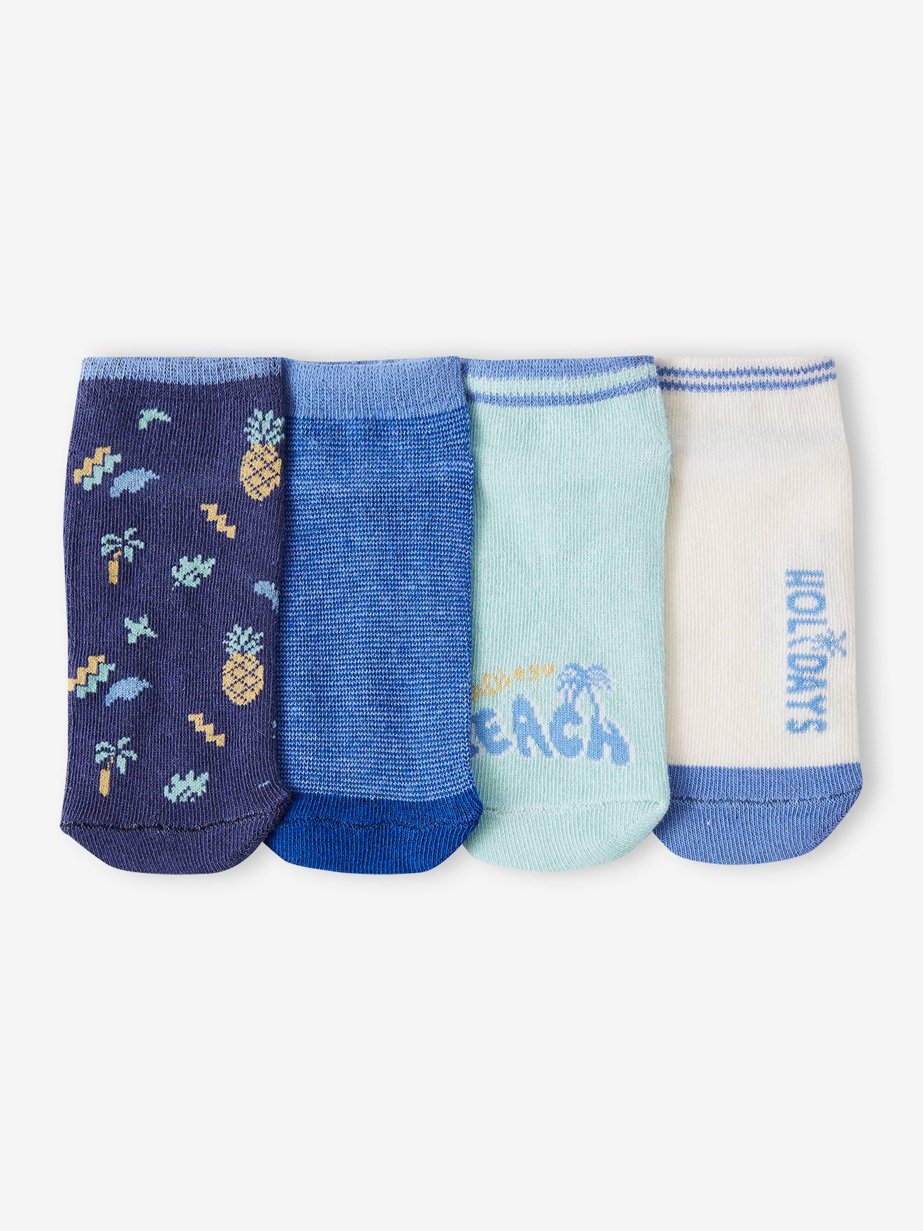 4er-Pack Jungen Socken Oeko-Tex azur von Vertbaudet