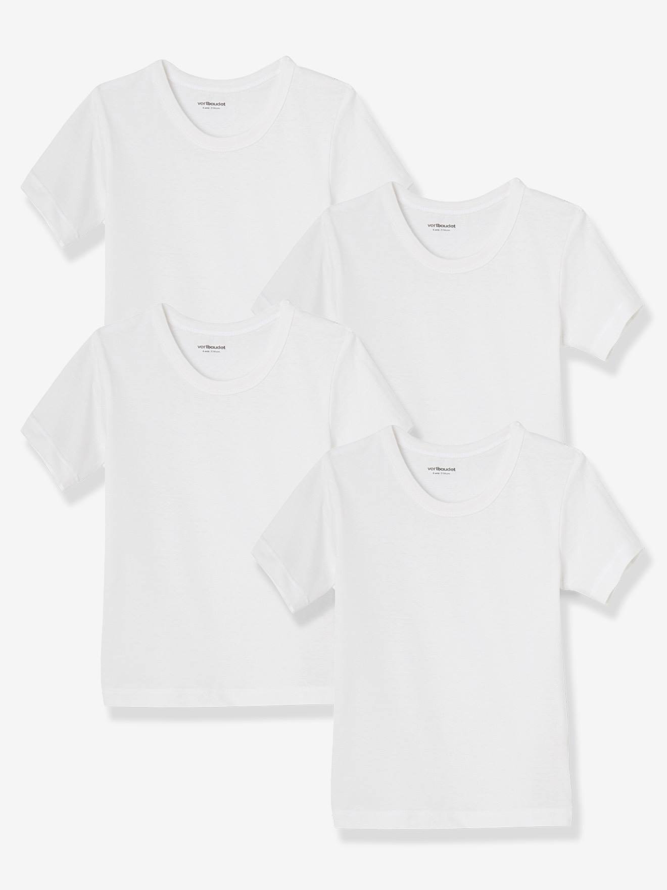4er-Pack Kinder T-Shirts BASIC Oeko-Tex von Vertbaudet