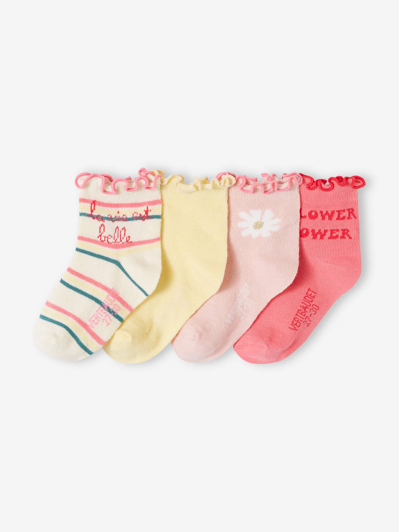 4er-Pack Mädchen Socken Oeko-Tex von Vertbaudet